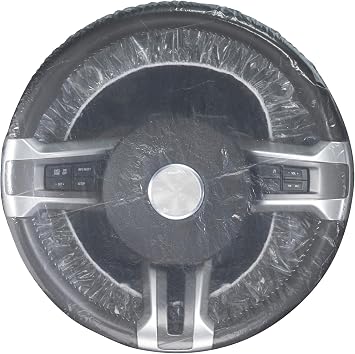 Slip-N-Grip Full Coverage Disposable Plastic Steering Sheel Cover with Elastic Band SNG Part # FB-P9933-82