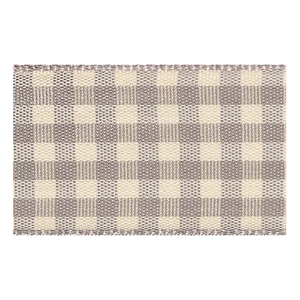 Berisfords Grey Natural Gingham: 4M X 15Mm: Ribbon