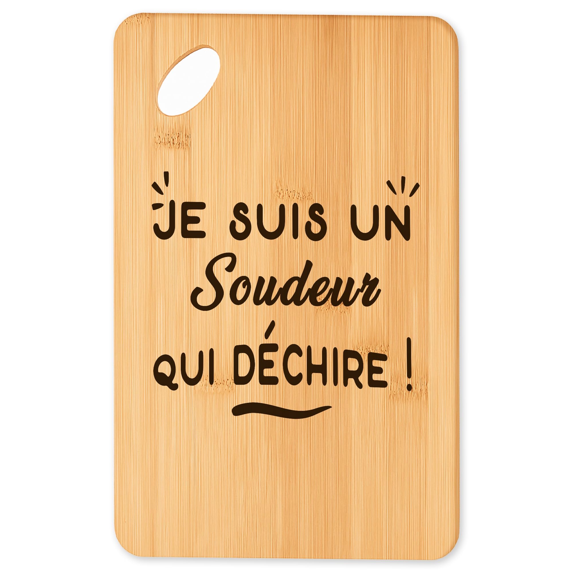Planche à découper Soudeur Qui Déchire en bambou naturel pour cuisine et barbecue