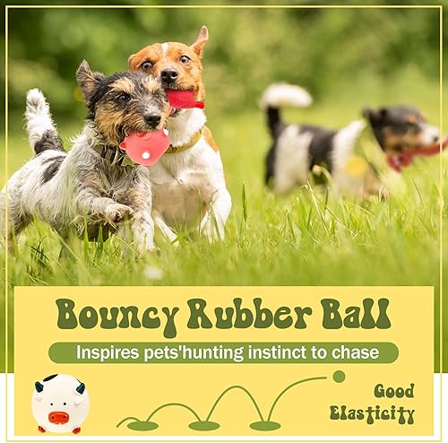 Miniatura 4 de Jenaai 11 juguetes chirriantes para perros, juguetes de látex chirriante para perros, juguetes de goma suave para masticar, juguetes de goma para