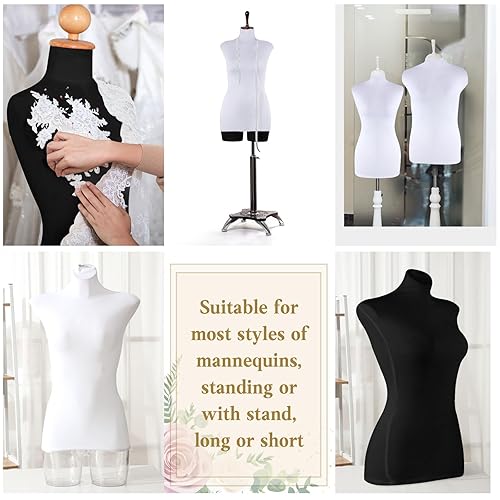 Miniatura 5 de Peryiter 2 Piezas Funda de Tela para Maniquí Suave y Elástica Cubierta de Maniquí de Ropa para Parte Superior del Cuerpo para Tienda Boutique
