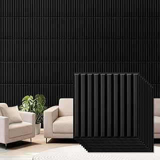 Qidejoy 33 Pcs 3D PVC Slat Wall Panels 12X12in Fluted Textured Paneling ...