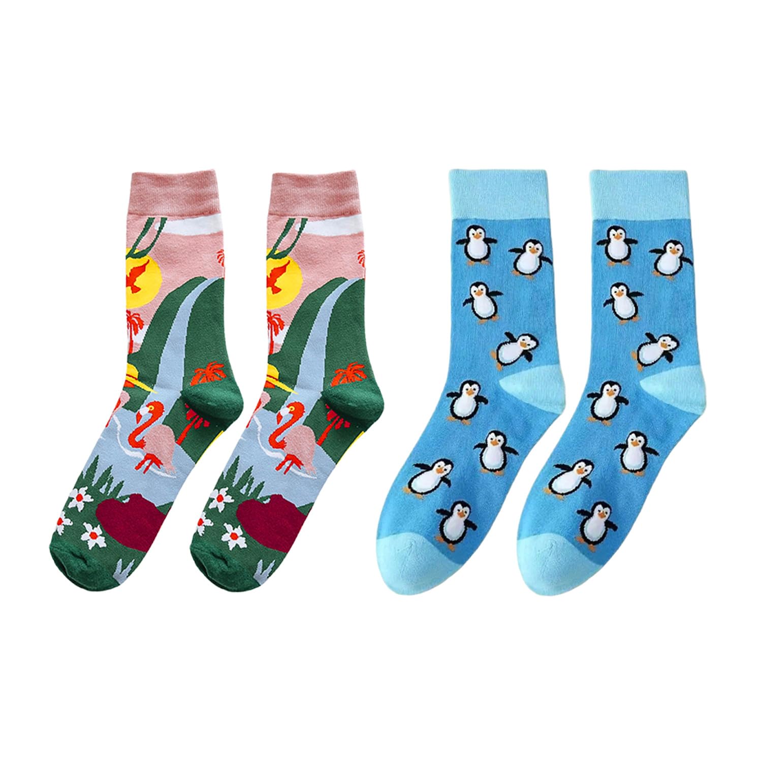 RNFKSU 2 Pairs Of Fun Pattern Socks, Funny Color Socks, Men'S And Women'S Tube Socks, Creative Fashion Socks.