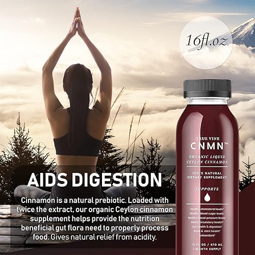 Miniatura 6 de True Vine - Suplemento líquido de canela de Ceilán de 3200 mg (fabricado en Estados Unidos) para corazón saludable, presión arterial, azúcar,