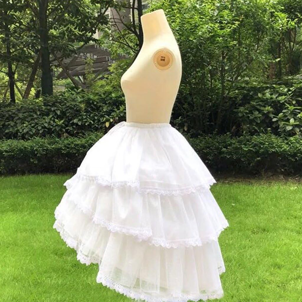 Long-Short White Pannier Hoop Skirt Underskirt Petticoat Lolita Dress - Image 4