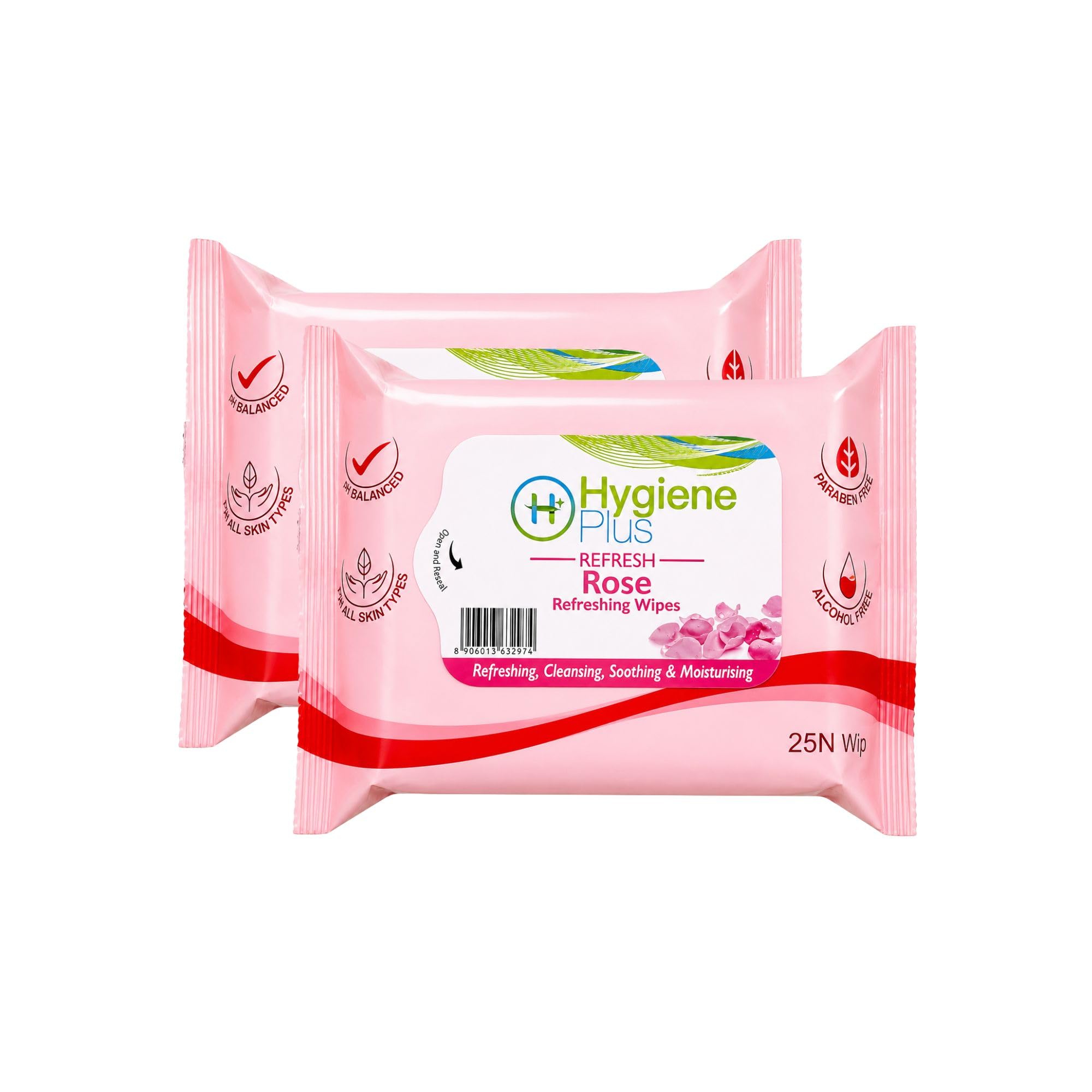 Rose Refreshing Wipes 25N Refreshing & Makeup Cleansing Soothing Facial Alcohol Free Paraben Free Suitable for All Skin Types Wipes (Pack of 2)-image-5