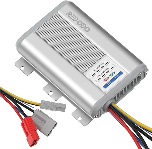 Redodo Cargador de batería de 12 V 40 A CC a CC con MPPT, cargador a bordo para AGM, gel, SLA, litio, cargador de batería de doble entrada con