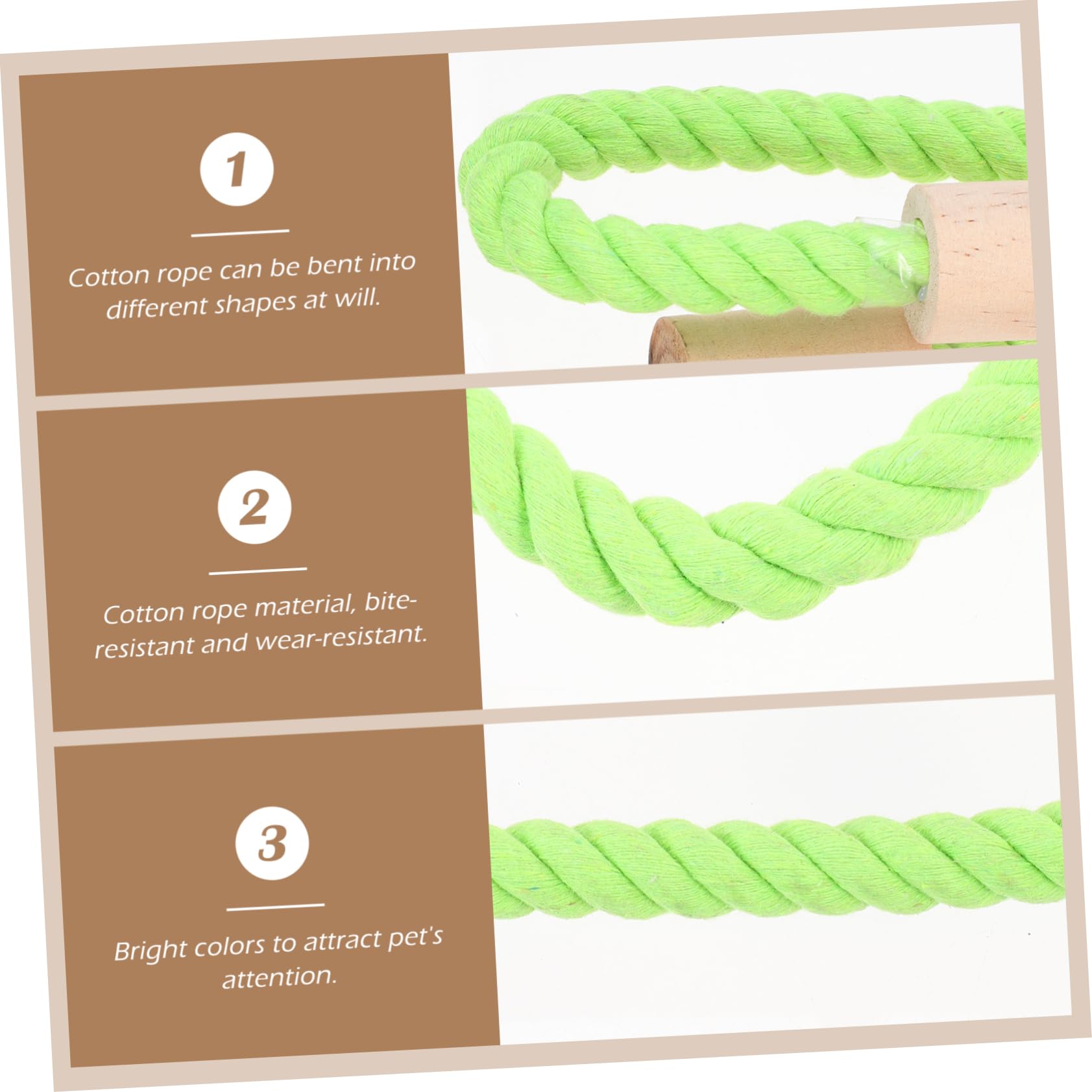 Hohopeti 2pcs Parrot Stand Poles Green Bird Cage Standing Sticks for Budgies Lovebirds Parakeets Fun Chewing Playing Accessories for