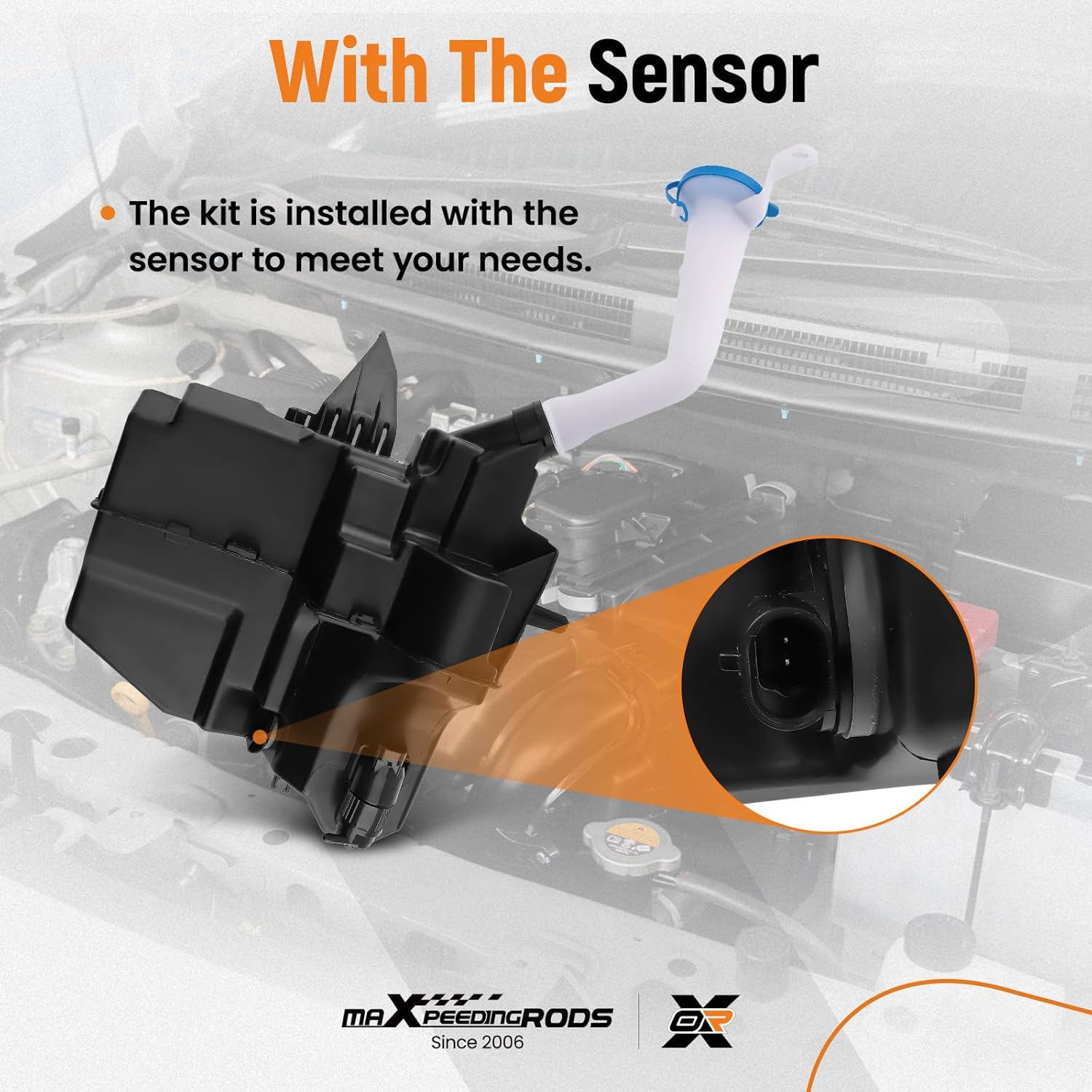 maXpeedingrods Windshield Fluid Reservoir with Sensor Compatible with Nissan Maxima 2016-2018, Altima 2013-2018, Washer Fluid Reservoir Pump, Replace# 28910-9HM0A