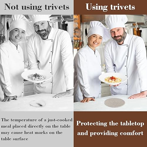 Miniatura 5 de MAQIHAN Salvamanteles tejidos para platos calientes, 3 almohadillas para ollas calientes para mesa, juego de salvamanteles grandes, juego de