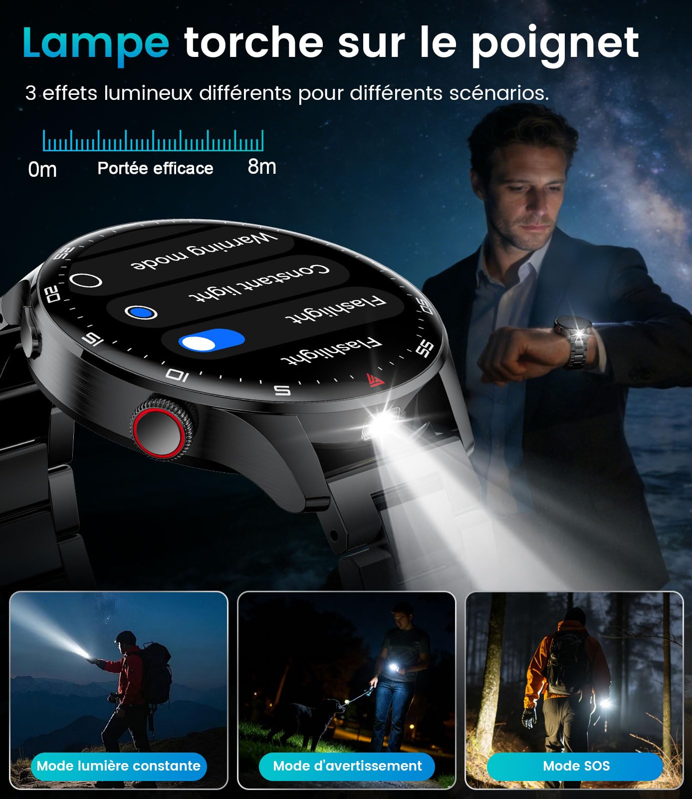 Montre Connectée Homme avec Appel Bluetooth 800mAh Batterie, 1.73" HD Écran Smartwatch avec 24/7 Fréquence Cardiaque, Sommeil, SpO2,110+ Modes Sportifs,IP68 Étanche Android iOS
