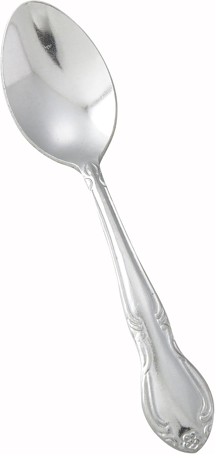 Winco 12-Piece Elegance Demitasse Spoon Set, 18-0 Stainless Steel,Silver