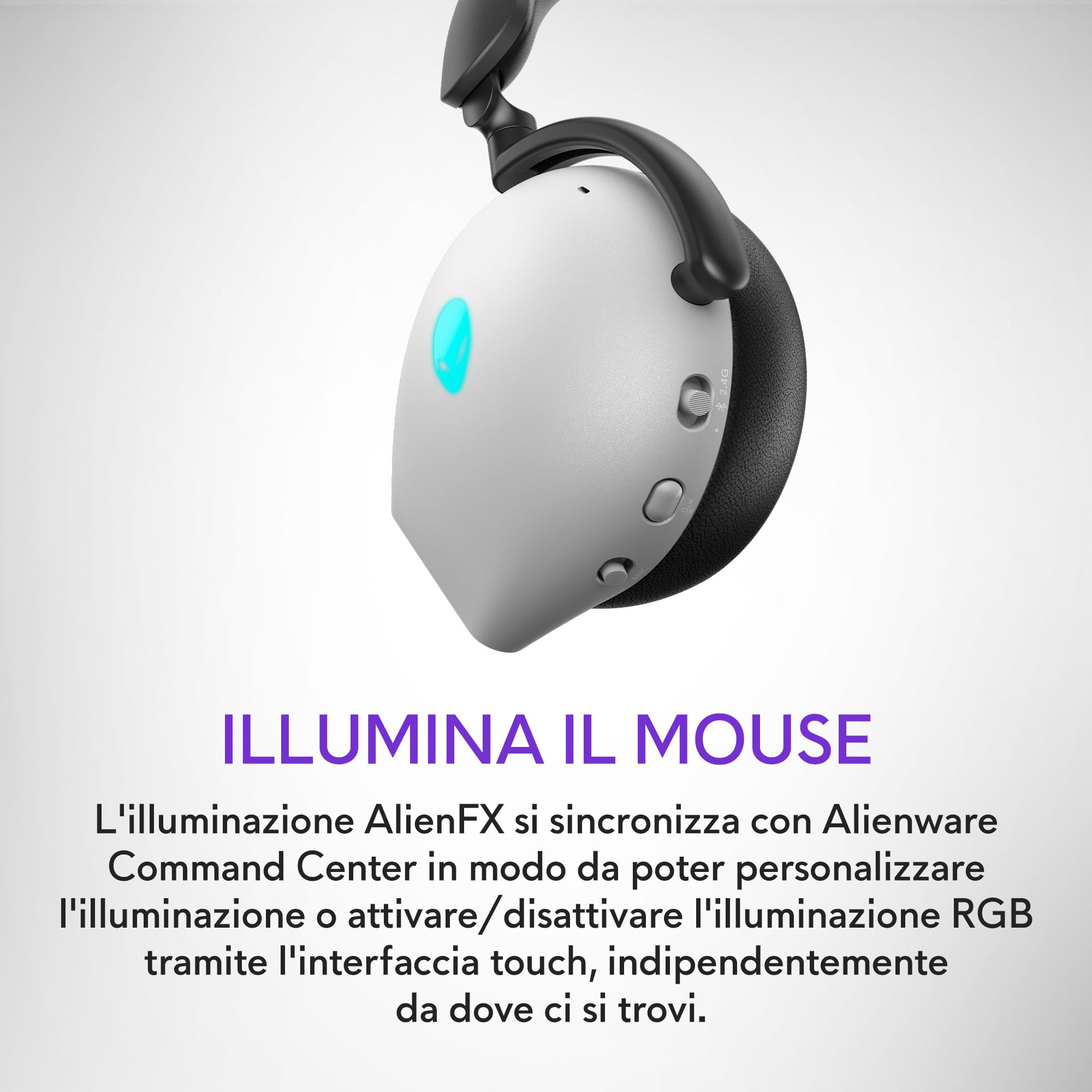 Alienware Dell Gaming Headset AW920H Tri-Mode Built-in microphone. Lunar Light. Wireless. On-Ear. Noice canceling