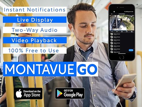 Miniatura 5 de Montavue Cámara de seguridad inteligente 4K con disuasión activa (luzsirena), visión nocturna a todo color (iluminación dual inteligente), audio