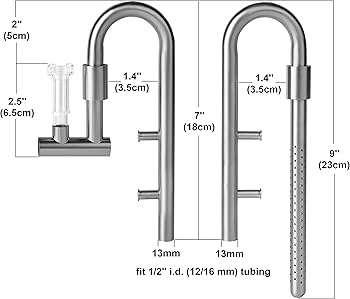 JARDLI Stainless Steel Lily Pipe Set – Premium Inflow & Outflow