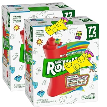 Fruit variety Roll Pack, Fruit Snacks, 0.5 Ounce Individual Packs, 72 Count 2 Pack
