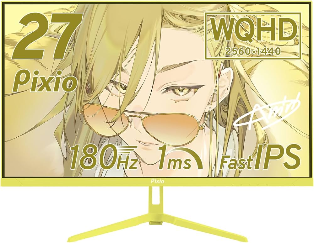 Amazon.co.jp: Pixio PX278 WAVE Yellow ゲーミングモニター 27インチ