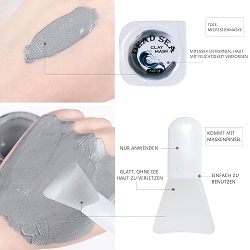 Miniatura 7 de Mini máscara de arcilla para cara, 10 cápsulas de tamaño de viaje, máscara de barro, mar muerto, rosa, aguacate, té verde, berenjena, eliminación