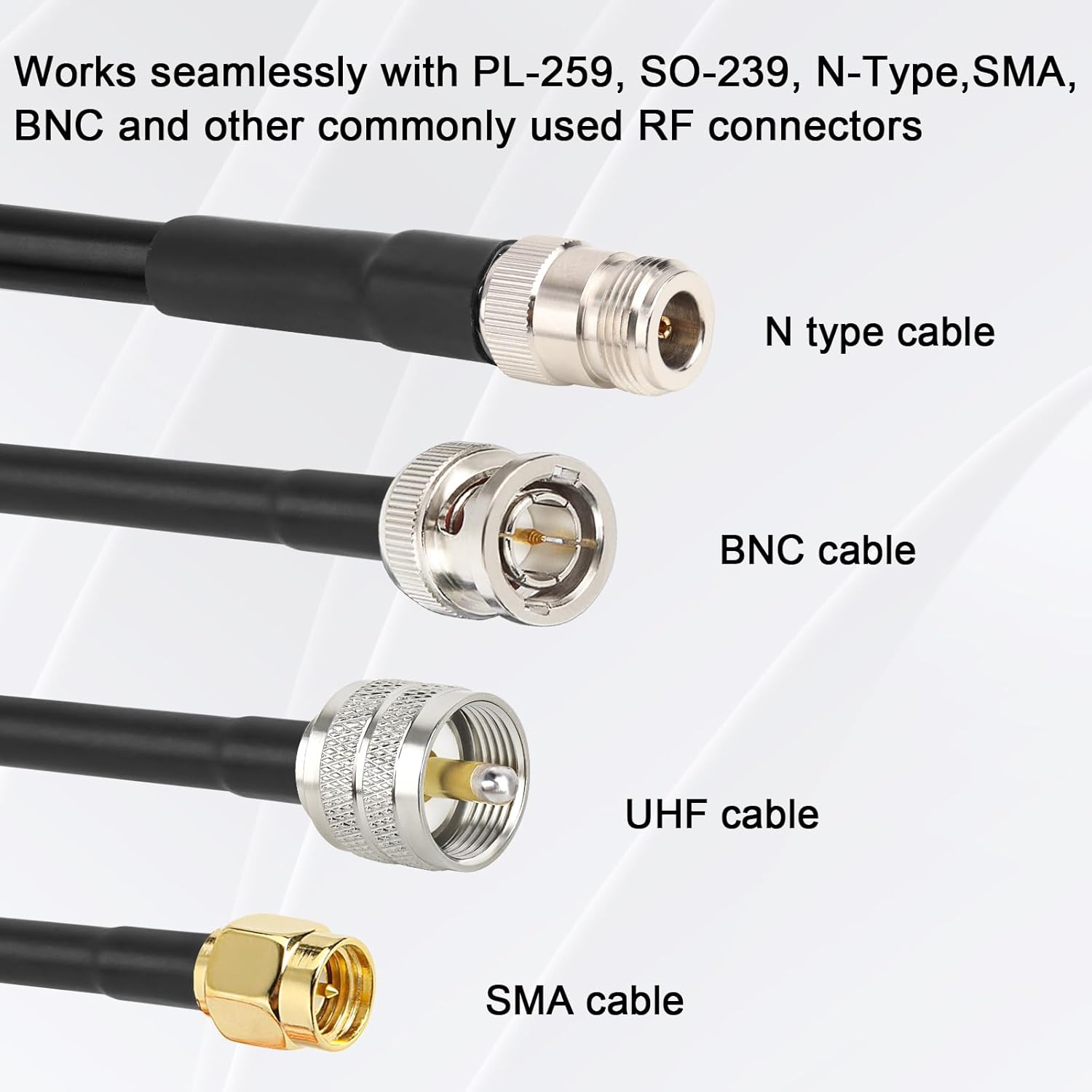 XRDS -RF RG8X Coaxial Cable 100FT 50 Ohm - Solid Copper Core, PVC Jacket, Low Loss, Ideal for Antenna, CB Radio, and Ham Radio Applications
