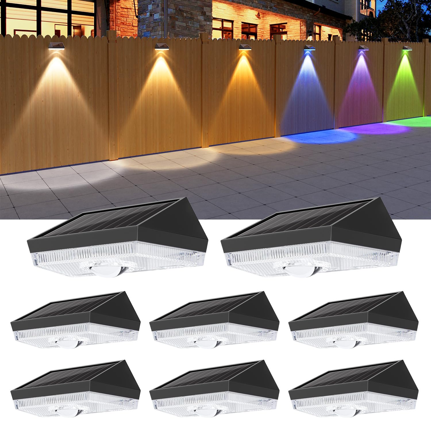 Applique solaire exterieur pour securiser et eclairer une cloture sombre