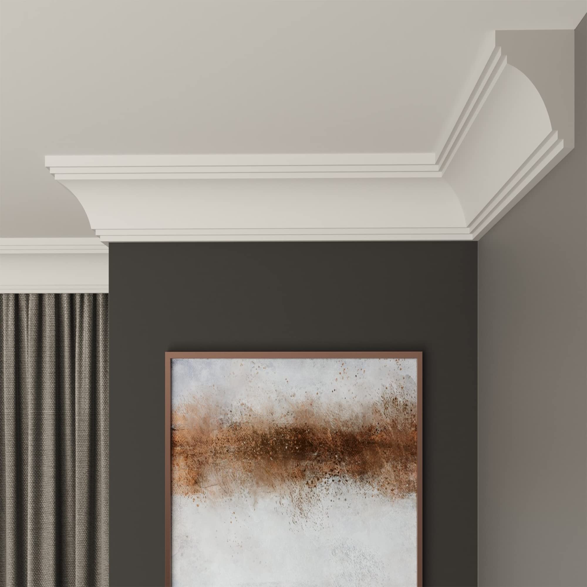 FAST DECOR Decorative Coving for Ceilings, Premium Extruded Polystyrene Cornice Coving, Lightweight Ceiling Moulding Trim, Flexible and Durable Ceiling Cornice Trim (CS07, 20M (10 Length))