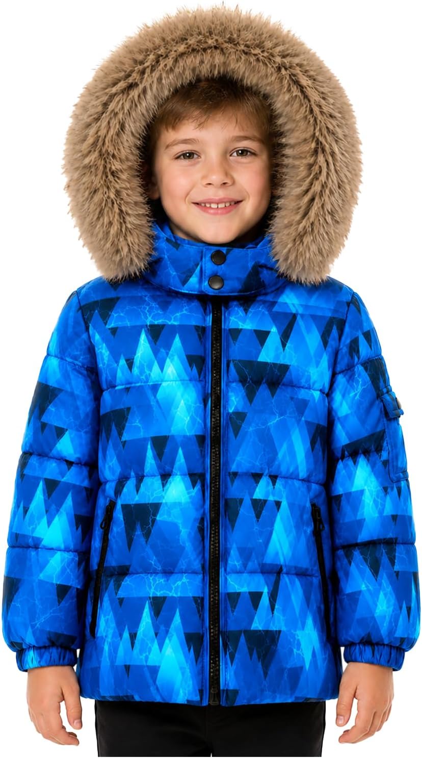 JiAmy Boys & Girls Windproof Winter Coat Water-Resistant Snowsuit (Ages 1-12)