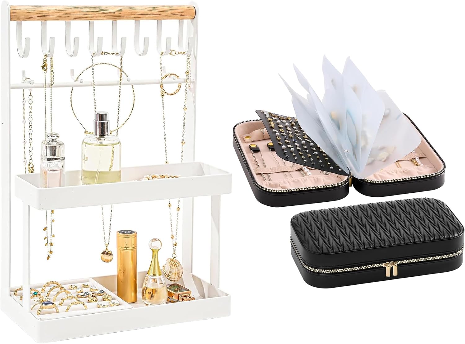 Lolalet Jewelry Organizer Bundle with Travel Jewelry Organizer