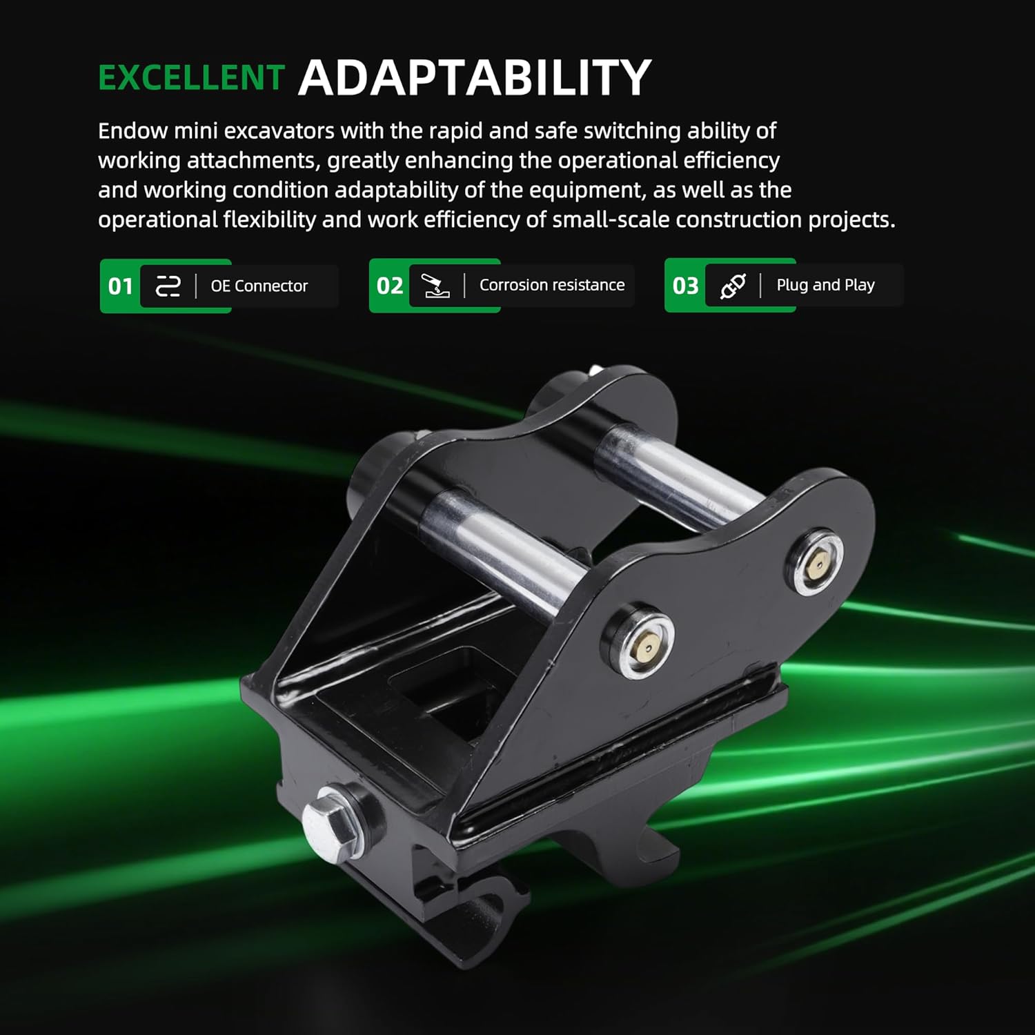 Mini Excavator Quick Change Hitch,Excavator Attachments Quick Hitch for Small Digger Quick Coupler,Fit Most of to 0.8-2 tons Mini Excavators - Image 2