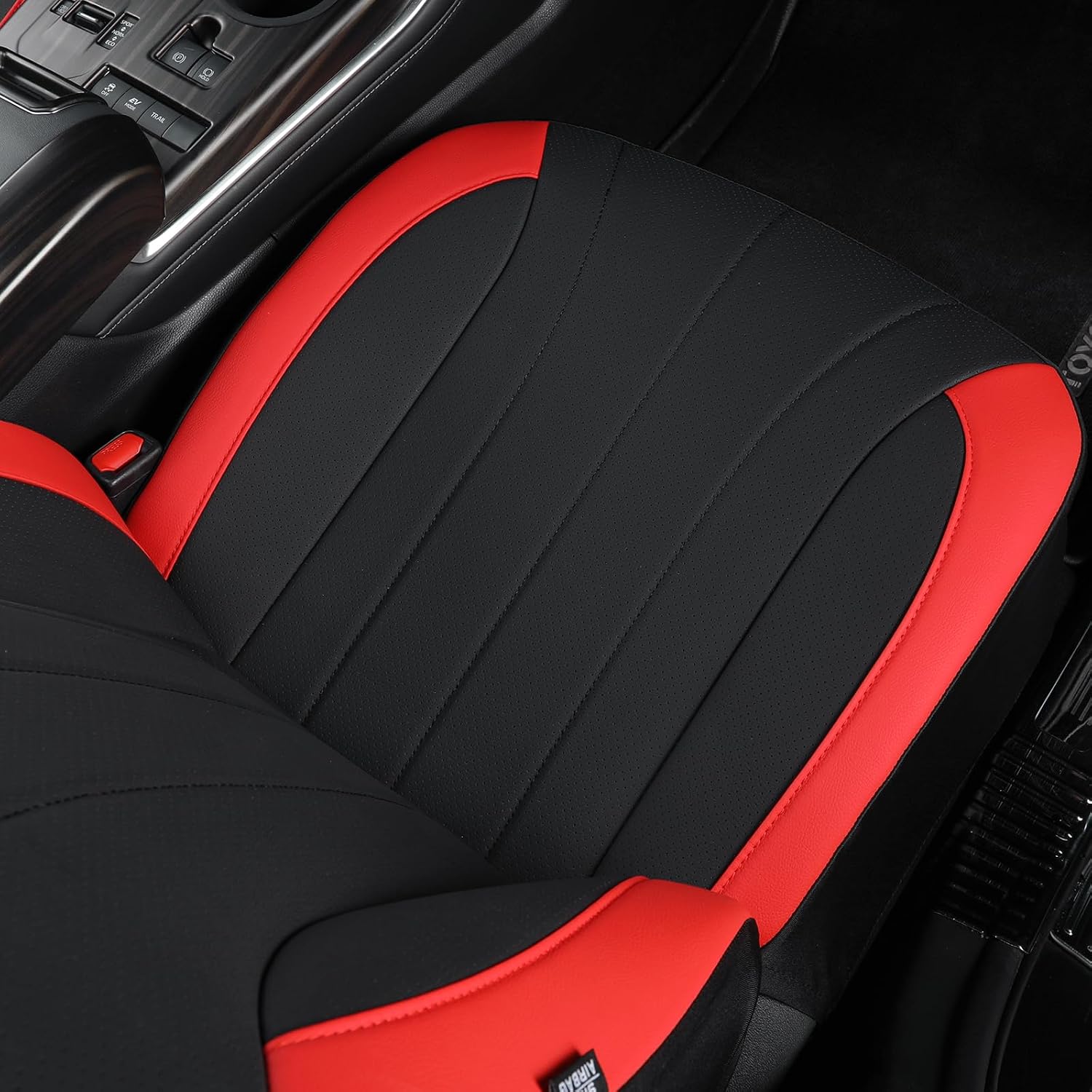 SOBONITO Car Front Seat Covers Protectors Nappa Leather,Universal fit RAV4 CRV Camry Tacoma Tucson Equinox Rogue Forester Wrangler,Compatible with 95% Sedan SUV,Anti-Slip,2pcs-Red