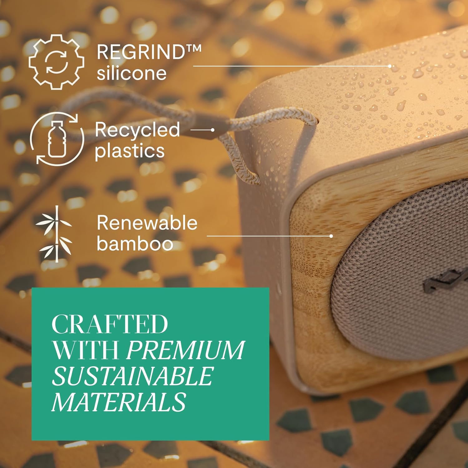 House of Marley Roots Bluetooth Speaker, Portable Wireless, IP67 Waterproof, 10-Hour Playtime, Quick Charge, Party Pair, Bottle Opener, Eco-Friendly, Bamboo Accent (Cream) Great Stocking Stuffer Gift - Image 6