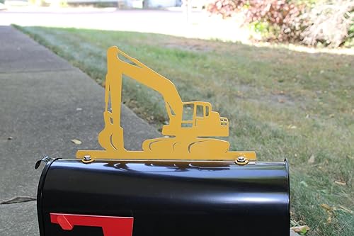 Vista 67 de Hobby, Recreation and Career Style Metal Powder Coated Mailbox Topper (Excavator, Matte Black) Negro mate,Dark Yellow,Blue,Copper,Gris-oscuro,Gloss