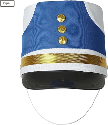 Miniatura 8 de Sombrero Majorette para niños, sombrero de soldado de juguete, sombrero de banda de tambor, sombreros de batería para niño y niña, sombrero de