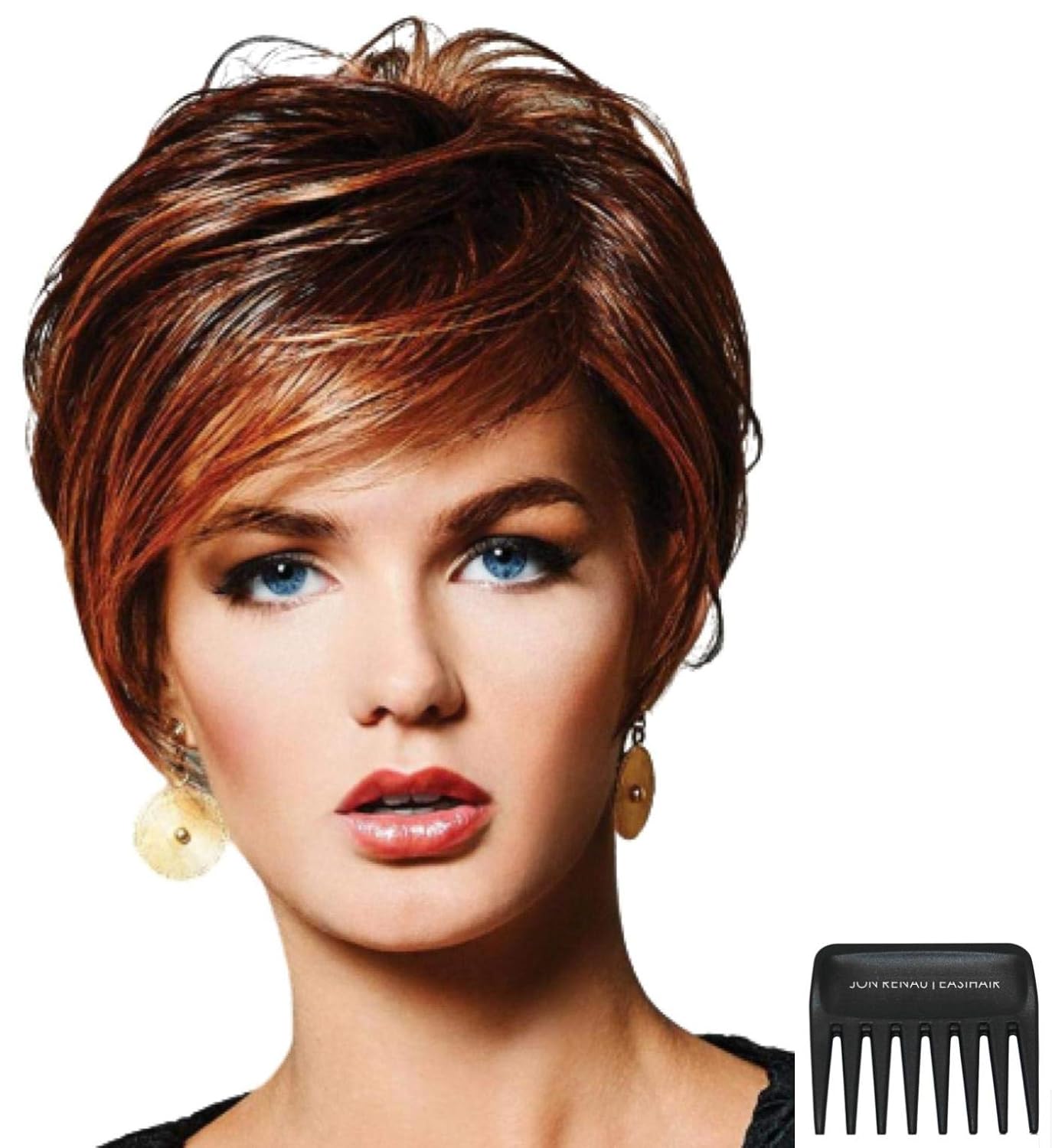 Bundle - 3 items: Take It Short Wig by Hairdo, Christy's Wigs Q & A Booklet & Wide Tooth Comb - Color: RL511