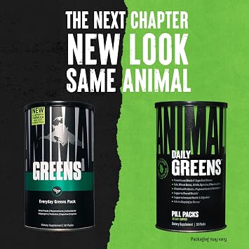 ANIMAL Greens PAK – Your Green Helpers & Daily dose of Green superfood – with spirulina, chlorella & maca for Energy, Immune System, Digestion & Well-Being – 30 Packs