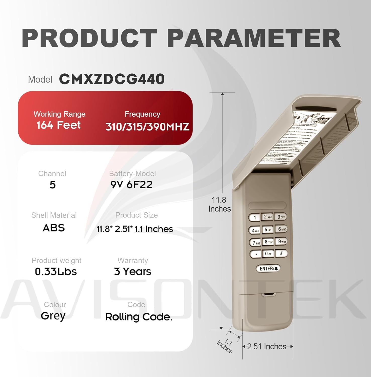 Craftsman CMXZDCG440 Wireless Universal Garage Door Opener Keypad