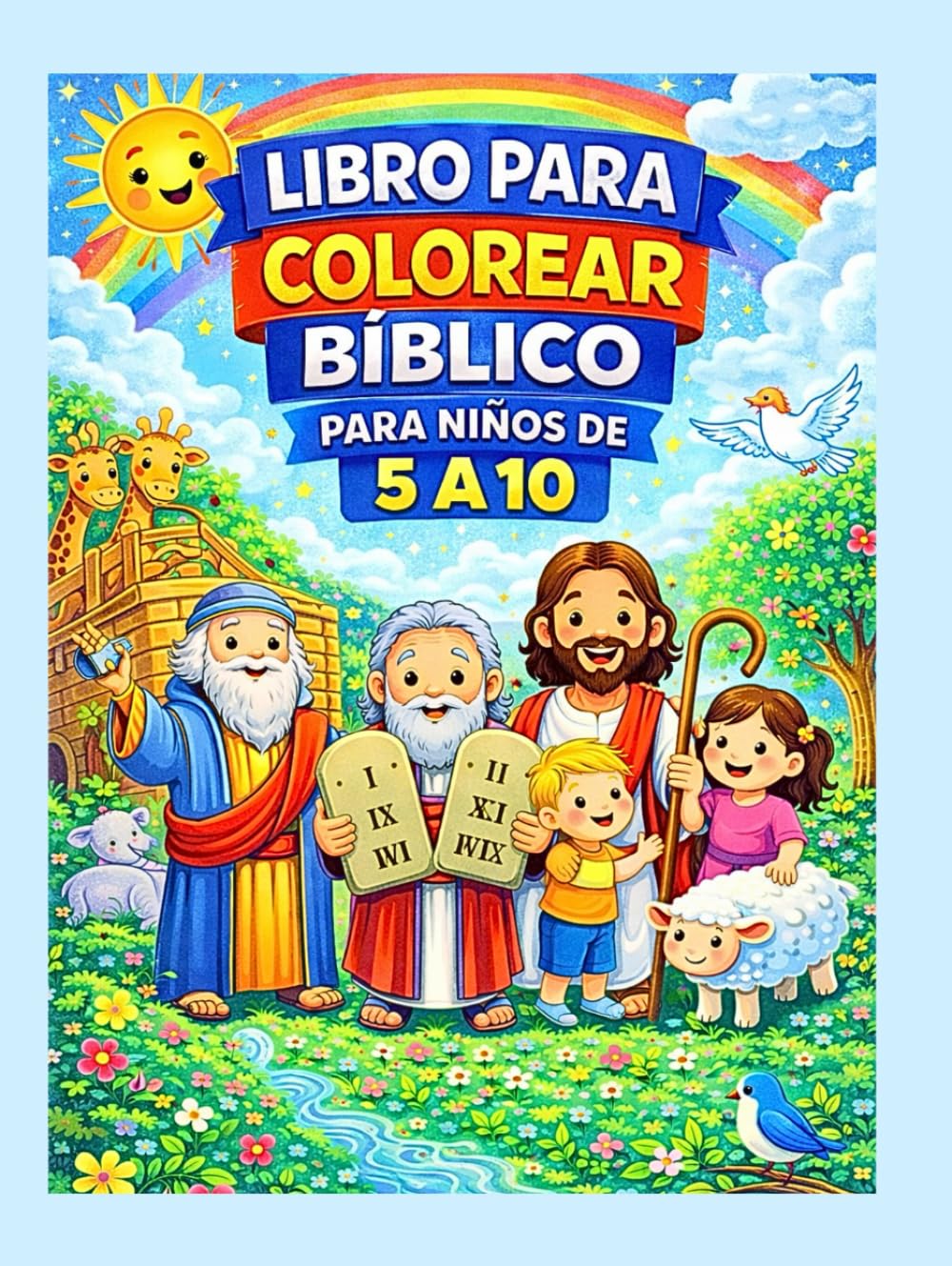 LIBRO PARA COLOREAR BIBLICO TAPA DURA PARA NIÑOS DE 5 A 10 AÑOS
