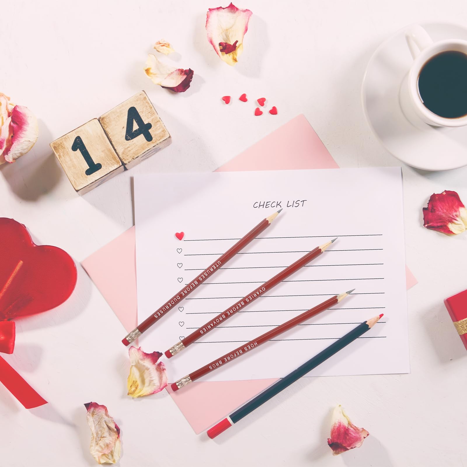 Harloon 36 Pcs Galentines Funny Pencil Bulk Happy Galentine's Day Party Favors Exchange Gift Red and Pink Wood Sayings Pencils with Erasers for Girlfriend Women Coworker Employee, 2 Colors