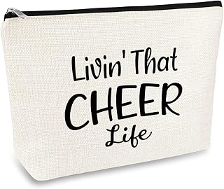 Cheerleading Gift Cheer Makeup Bag for Girls Women Cheerleader Gift Cheer Life Cosmetic Bags Cheer Team Gift Cheer Mom Gift Travel Make Up Bag Christmas Mother's Day Birthday Gift Cosmetic Pouch