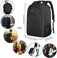 Vista 8 de MATEIN - Mochila empresarial para laptop de 15.6 pulgadas, mochila de viaje con puerto de carga USB, resistente al agua, para trabajo, universidad