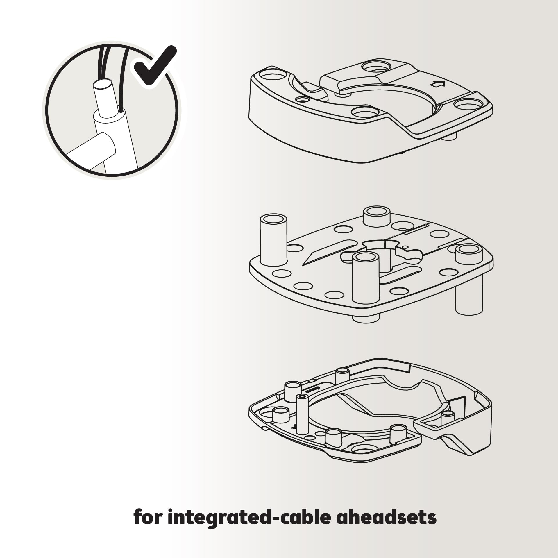Bobike 8015300353 Adapter A-Head Plus - do przednich foteli Go Mini, One Mini & Evolve Mini, kompatybilny ze standardowymi/wbudowanymi prętami A-Head, MTB, przestrzeń min. 5 mm, czarny