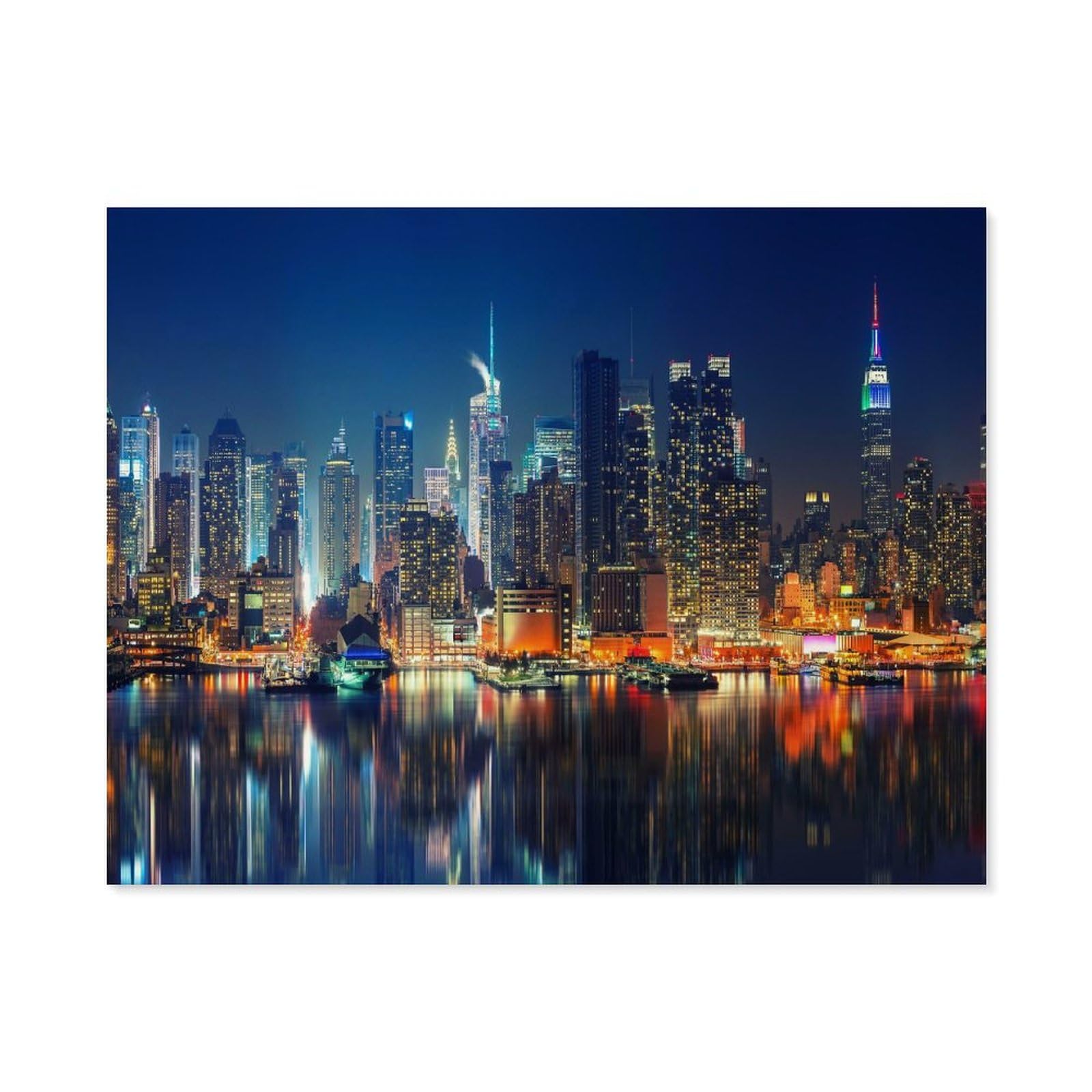 GSBRSNTS DIY Paint by Numbers for Adults Canvas,Skyline of New York City,DIY Oil Painting, Pictures Drawing Paintwork with Paintbrushes Decoration Gift(20x30cm-C7 — image 1