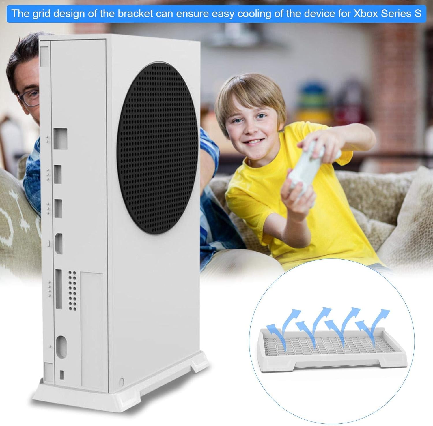 Vertical Cooling Stand for Xbox Series S, Vertical Stand Cooler makes the console stand harder, easier to install, save space