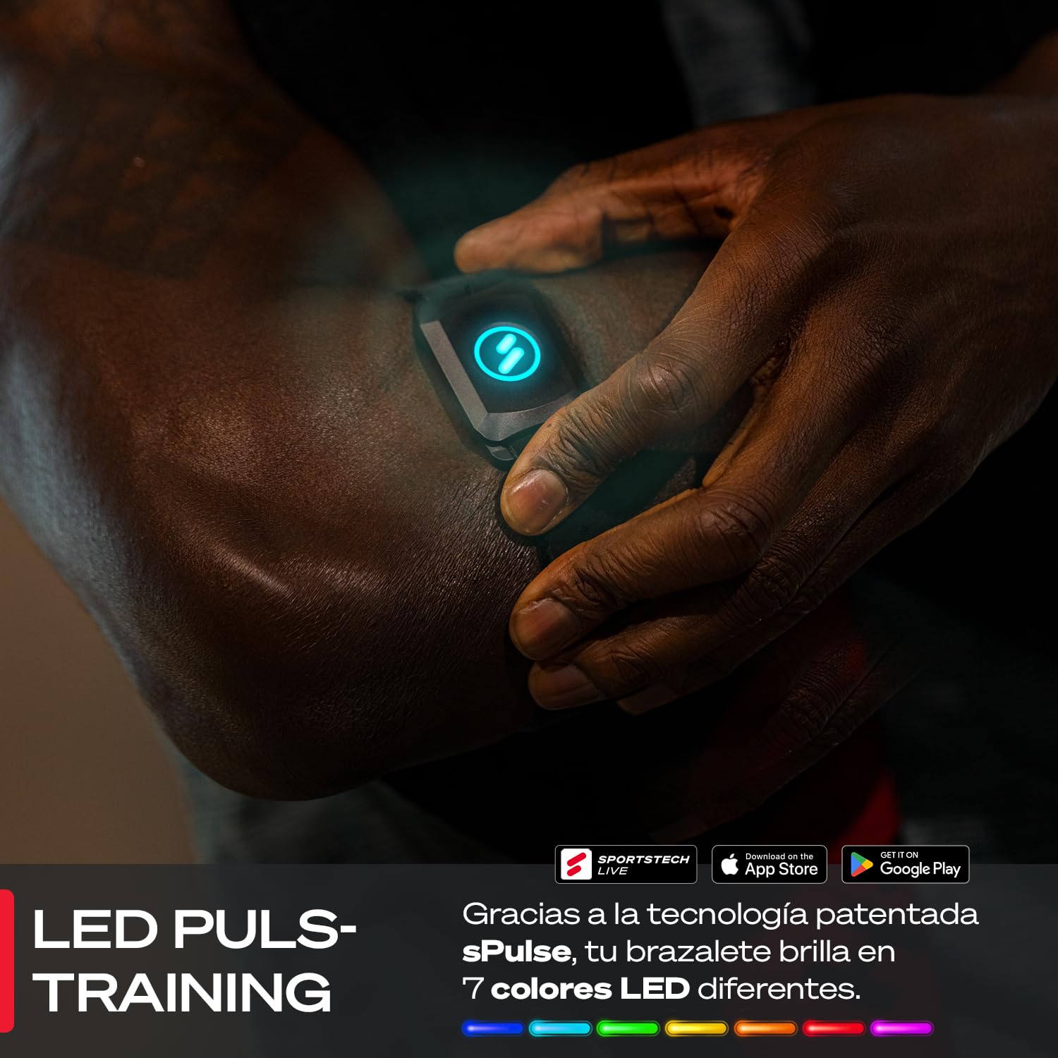 Pulsómetro sPulse - Sensor de frecuencia cardíaca para la muñeca - Conectividad vía Bluetooth y con Sensor LED | Pulsómetro HRM Inteligente sin Correa para el Pecho | Fitness Tracker Sense Run