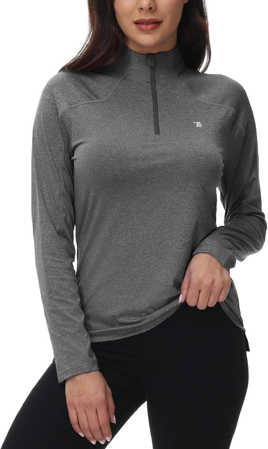 BGOWATU Women's Long Sleeve Golf Polo Shirts Quarter Zip Pullover UPF 50 Sun Shirt for Women Dry Fit Running Tops - Image 2