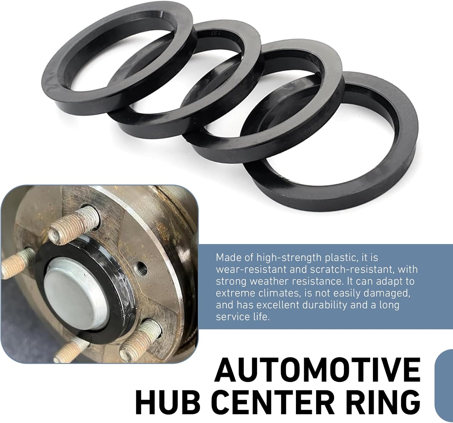 4PCS Hub Centric Rings, 60.1mm ID to 73.1mm OD Hubrings Hub, Plastic Hubrings for Filling Gaps to Eliminate Vibration, Reducer Ring Adapter Ring, Universal for Sedans, SUVs