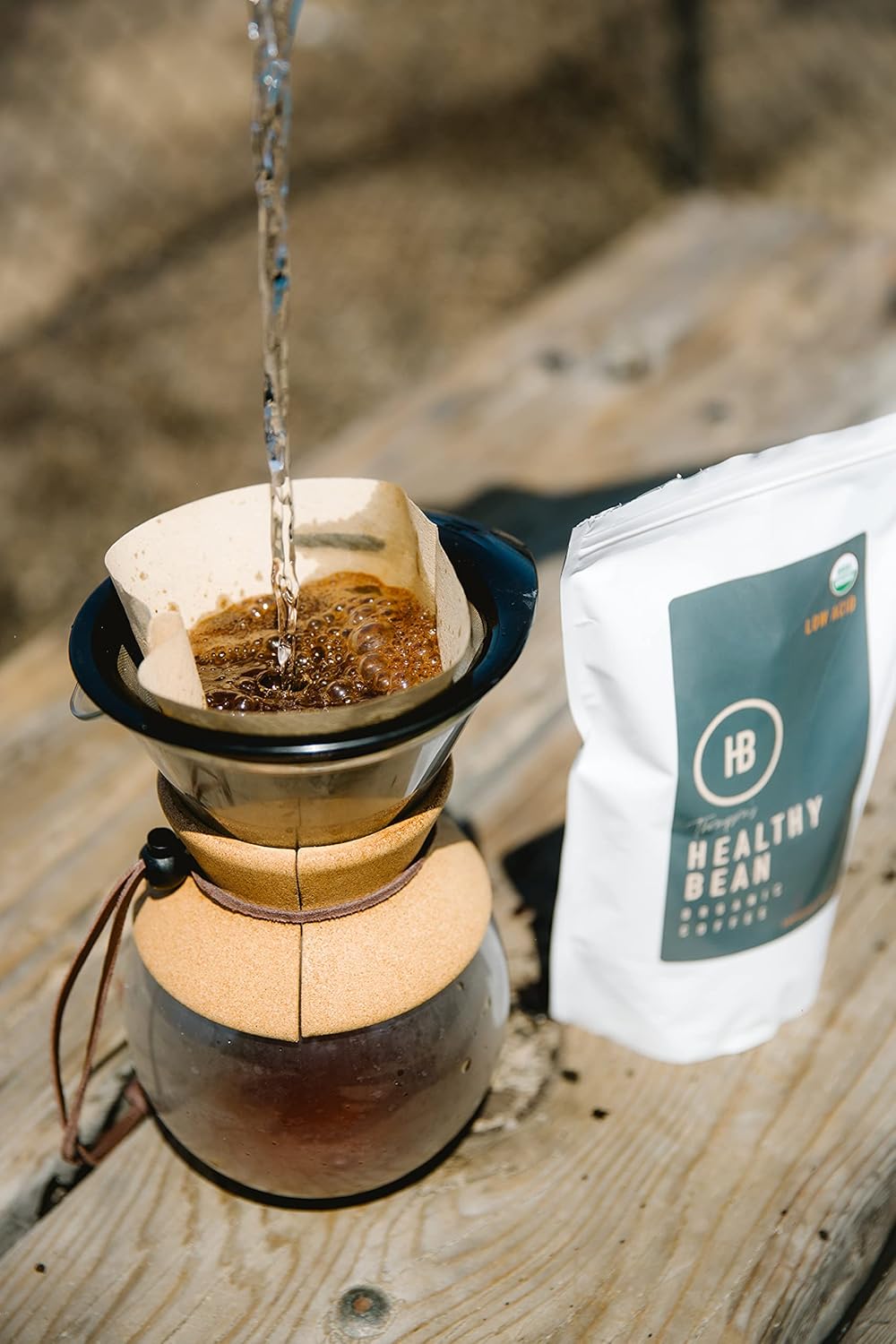 Healthy Bean Espresso Organic Coffee Beans Whole - Low Acid Coffee for Sensitive Stomach, Strong and Rich Flavor - USDA Organic, Dark Roast Whole Bean, 11oz