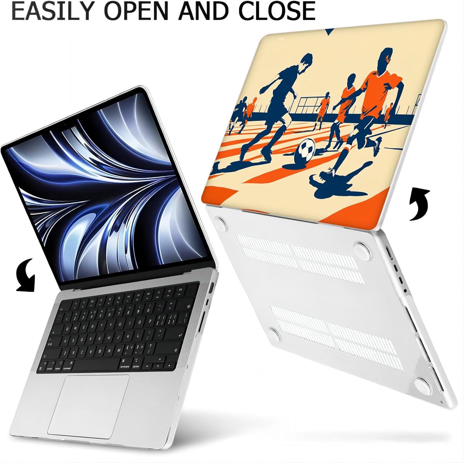 Compatible with MacBook Neo 13-inch, Hard Shell Case with Keyboard Cover and Screen Protector (A3404 A18 Pro chip, 2026 Release) - Soccer Pattern MC21300