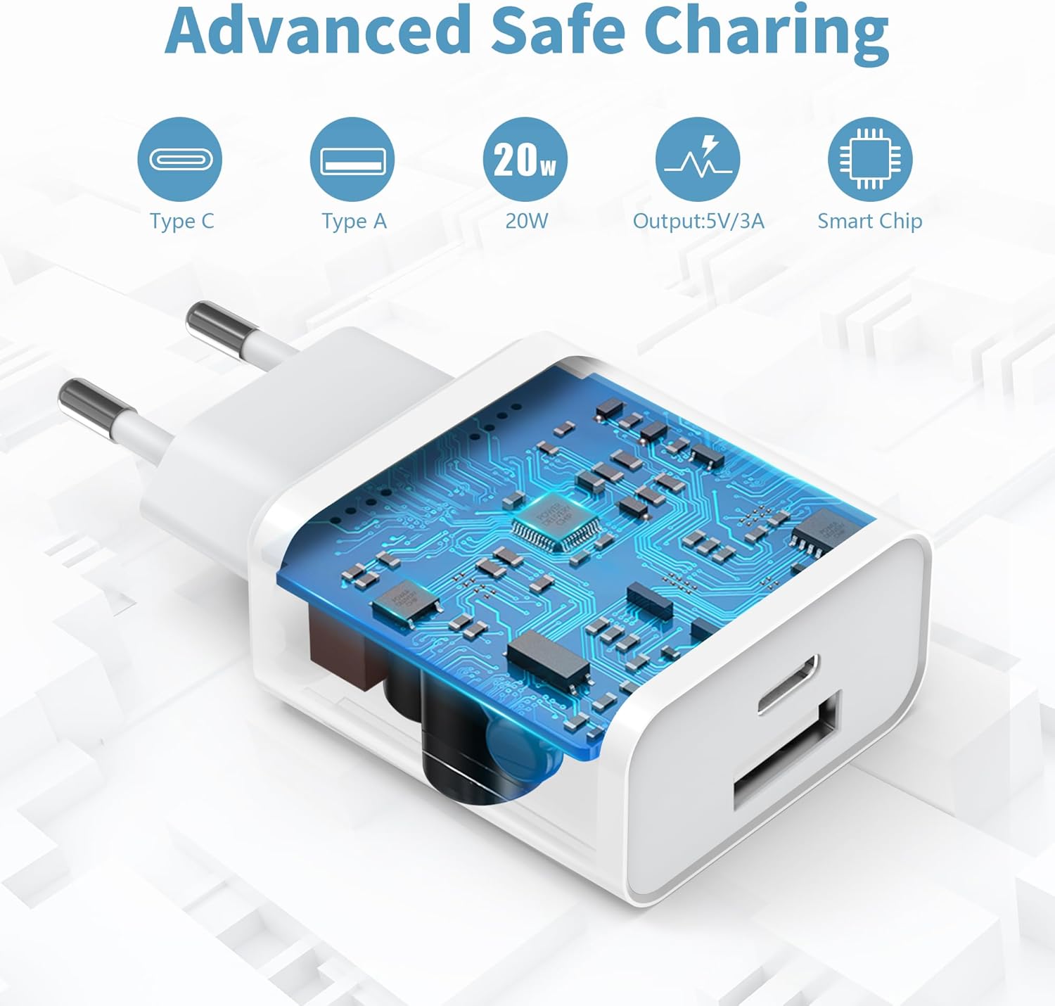 CARICATORE PER IPHONE X XS 11 12 13 14 CAVO TYPE C RAPIDO CARICABATTERIA - Foto 12