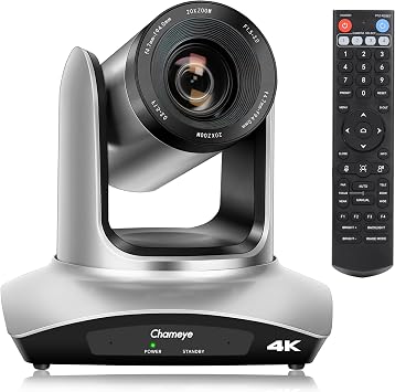 Chameye PTZ Camera 4K 20x Optical Zoom for Web Conferencing USB3.0/IP/HDMI PoE Support 4K PTZ Camera Live Streaming Church Service Education Business Use Zoom YouTube OBS vMix Compatible | C420