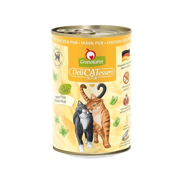 GranataPet Delicatessen Pollo Pur, Comida húmeda para Gatos, pienso sin Cereales y sin azúcares